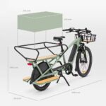 Vélo cargo électrique longtail chargement arrière R500E vert clair – Image 14