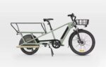 Vélo cargo électrique longtail chargement arrière R500E vert clair